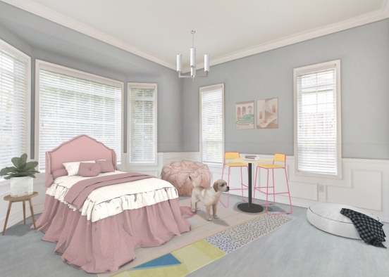 cute little girly room Design Rendering
