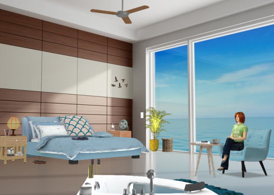 Coastal bedroom Design Rendering