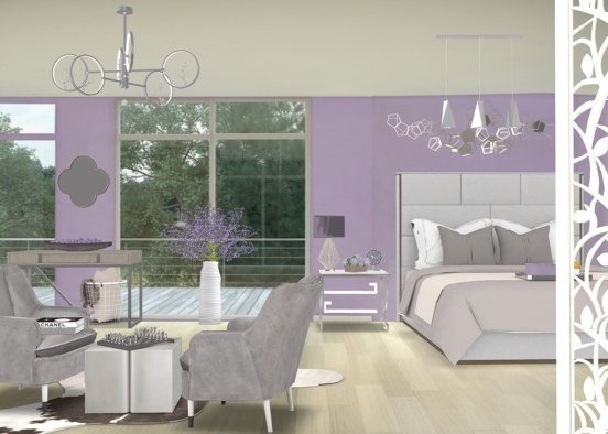 pretty violet bedroom 💜 Design Rendering