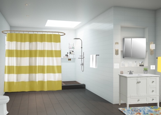 Yellow Bathroom Design Rendering