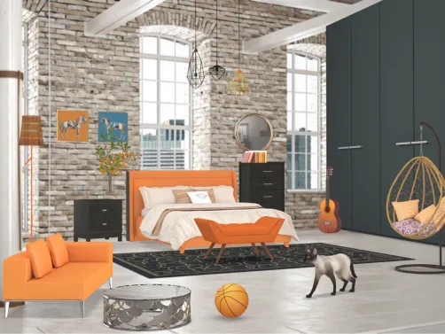 orange theme room