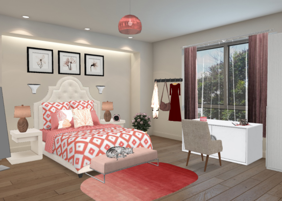 Single woman's bedroom 💗❤️🧡 Design Rendering