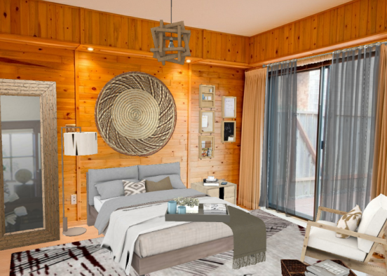 Ada Bojana Wood Bedroom Design Rendering
