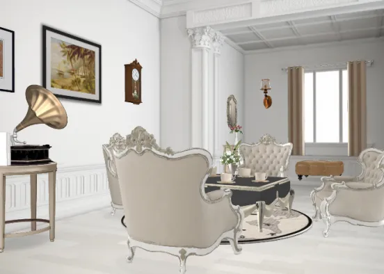 Classical tea room Design Rendering