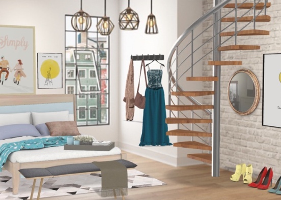 Dormitorio Grirly en Venecia🦦 Design Rendering