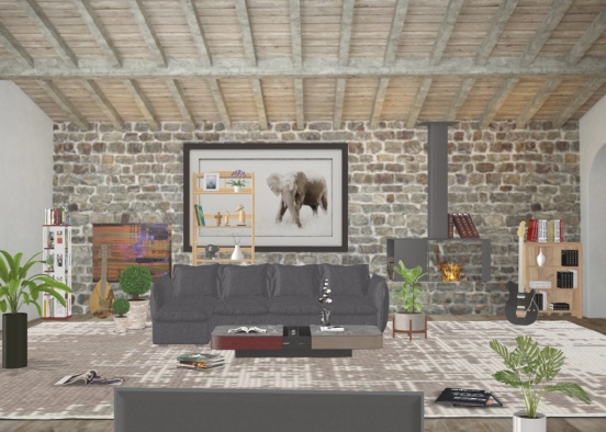 Book Living room Design Rendering