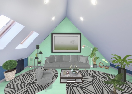 Calming attic  Design Rendering
