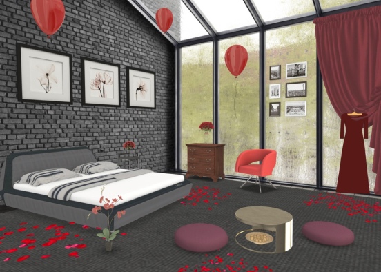 Romantic room for #Romanticgetaway Contest from Akshara Arun! Design Rendering