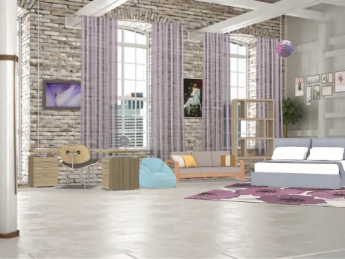 purple pink blue room