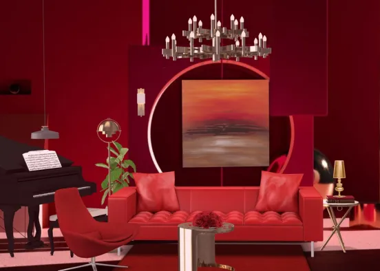 Romantic living room  Design Rendering