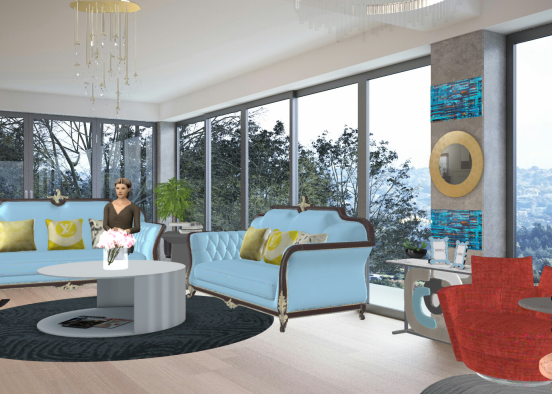 #living room Design Rendering