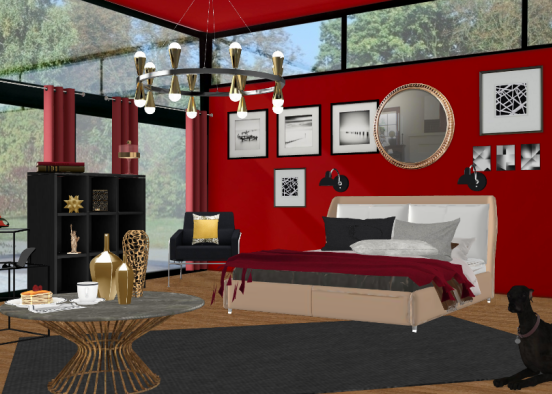 Red Bedroom 🔥💘 Design Rendering