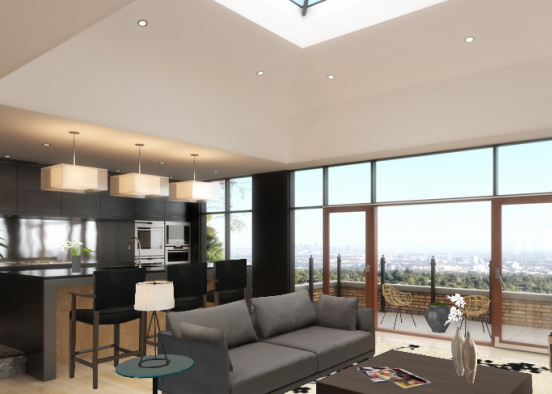 Penthouse living  Design Rendering