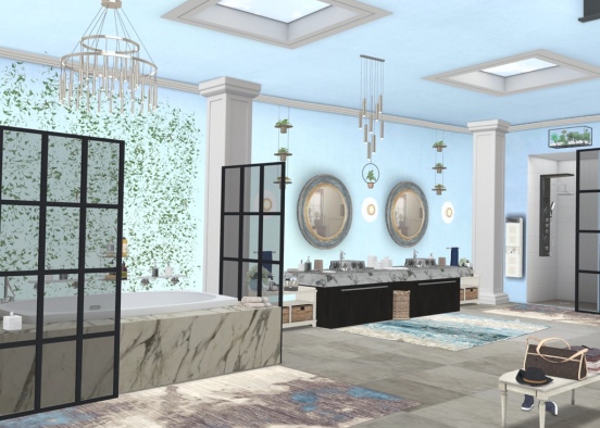 Luxury marble bathroom  Design Rendering