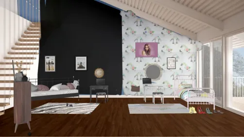 twin girls bedroom 