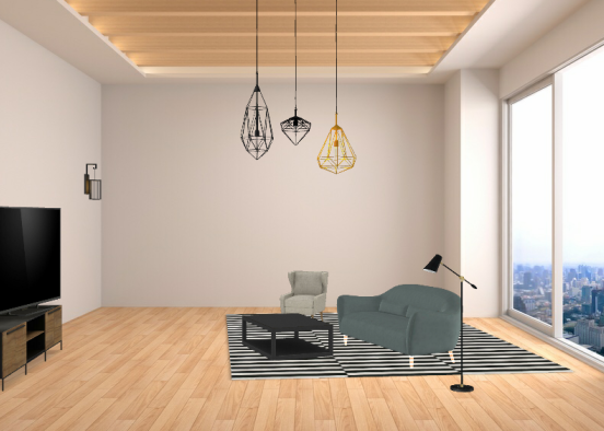 Obývačka byt Design Rendering