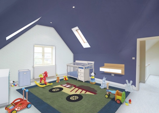 this is a baby boy’s nursery  Design Rendering