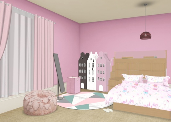 this is a 9 year old girls room Design Rendering