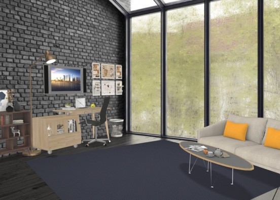 office and lounge area Design Rendering
