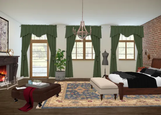 Neo-classic Bedroom Design Rendering
