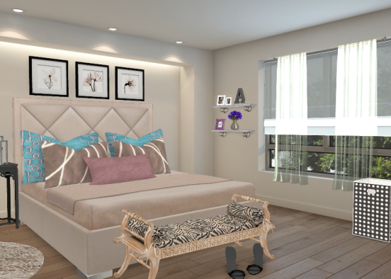 Floral bedroom  Design Rendering