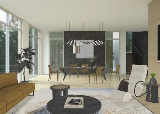 metropolitan living room Design Rendering