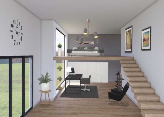 camera con soppalco Design Rendering