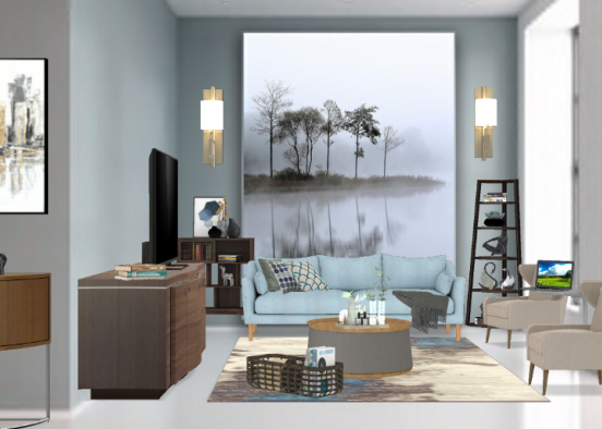 #blue #livingroom Design Rendering