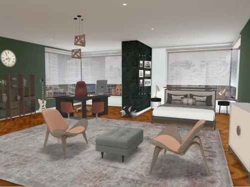 habitación verde