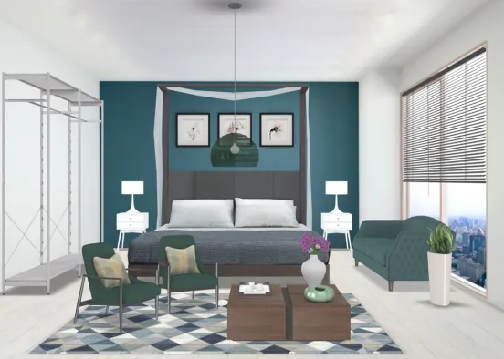 New York (Regal Blue) Hotel Room Design Rendering