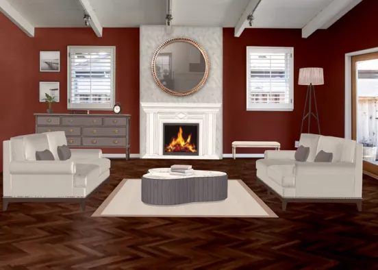 Russet Traditional Lounge Design Rendering