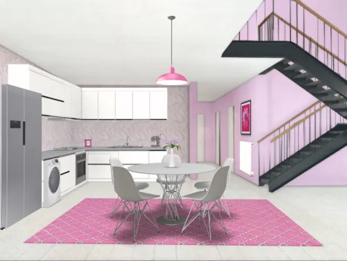 Gloss Pink Kitchen