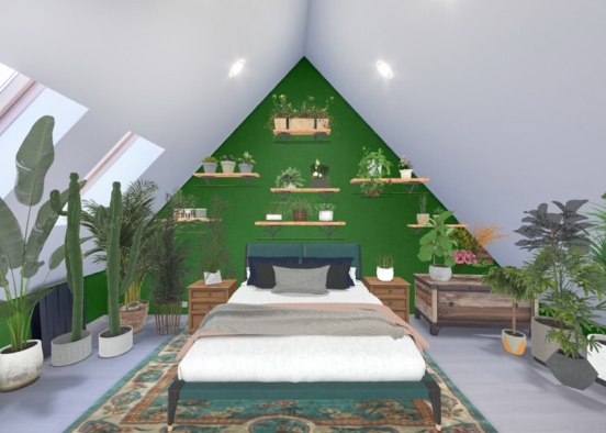 quarto verde 🌵🌳🌲🌴☘️🌿🌱🍀🍃 Design Rendering