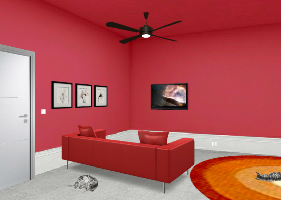 The Ripe Red Living Room Design Rendering