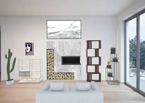 Minimalistic Dome Living Room Design Rendering