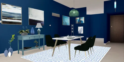 Blue dining room