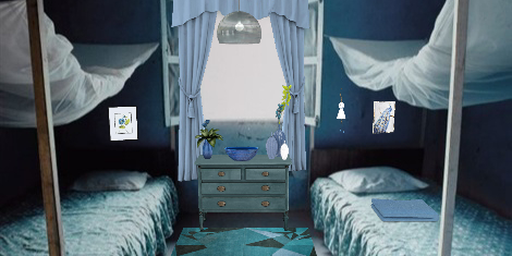 Old blue bedroom Design Rendering