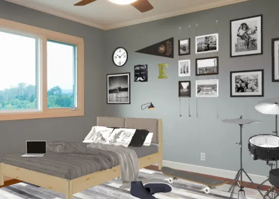 Teenager's guy room Design Rendering