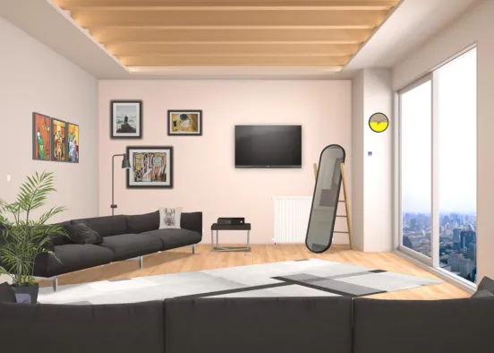 V’s living room Design Rendering