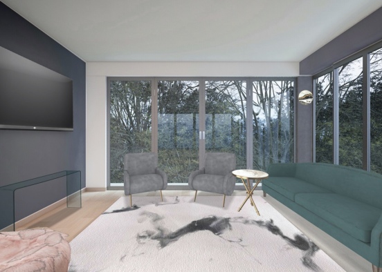 modern living — living room Design Rendering