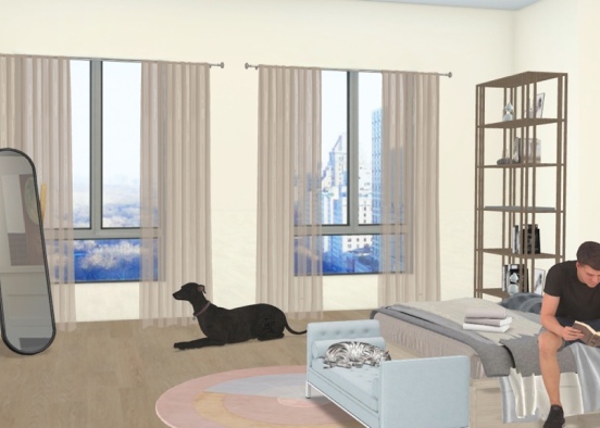 An apartment bedroom  Design Rendering