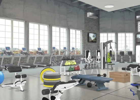gym room 🏃🏻‍♀️🏃🏻‍♂️🏋🏻‍♀️ Design Rendering