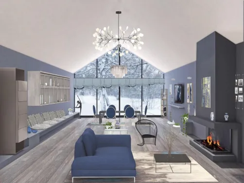 salón  azul invernal