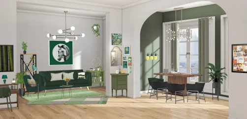 Green livingroom and eatroom 💚💚💚