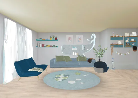 Living room ocean themed  Design Rendering