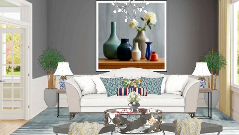Morandi Living room  Design Rendering