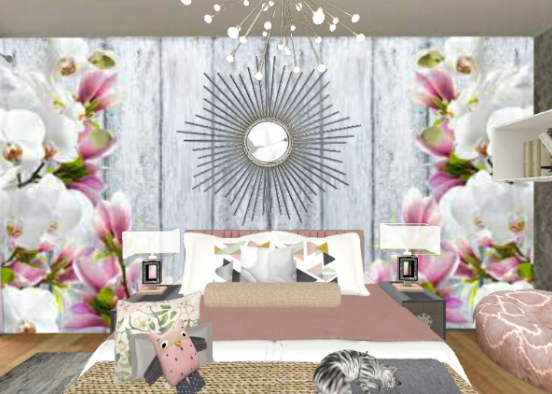 Shabby chic bedroom 😊😊 Design Rendering
