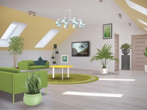Green&Yellow Living Room Challenge