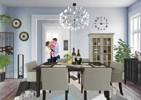 Casual Family Dining Design Rendering