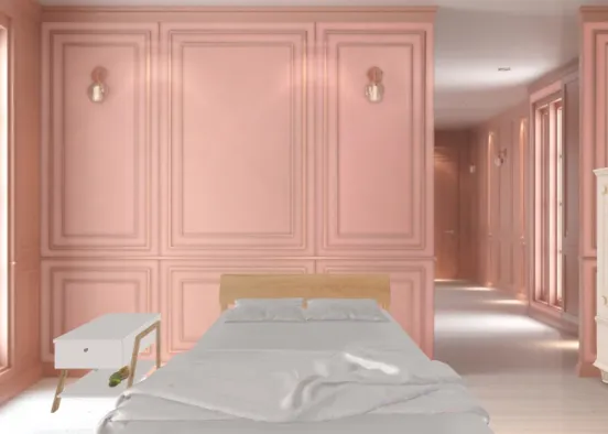 quarto rosa muito ff  Design Rendering